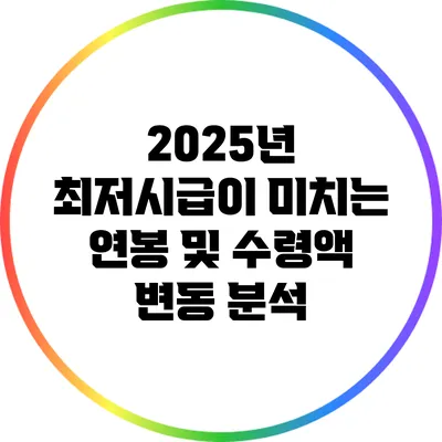 2025년 최저시급이 미치는 연봉 및 수령액 변동 분석